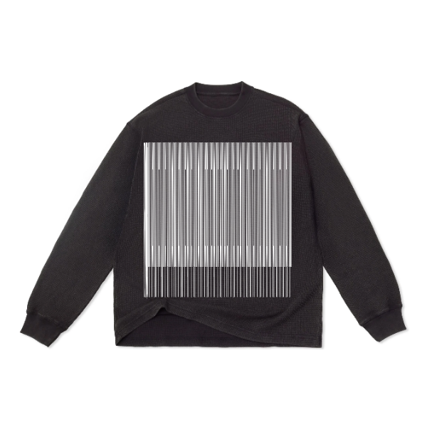 Cotton Collective Waffle L/S Tee 7oz | Limo Black imprintNext