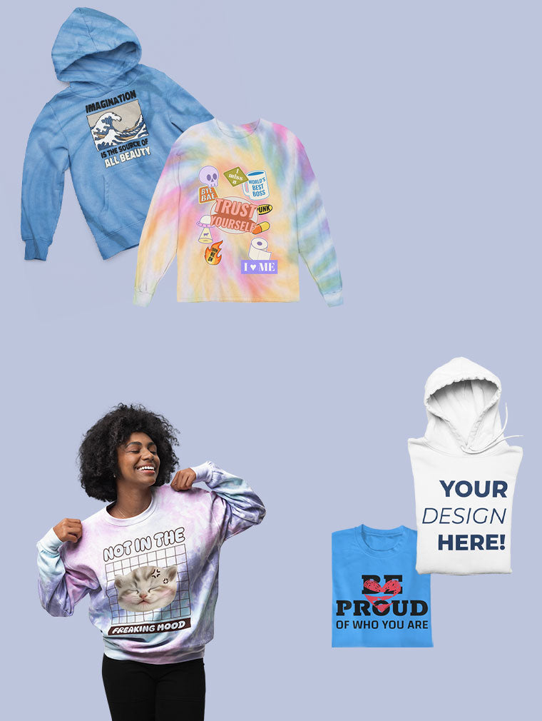 Print on demand store tie dye hoodie