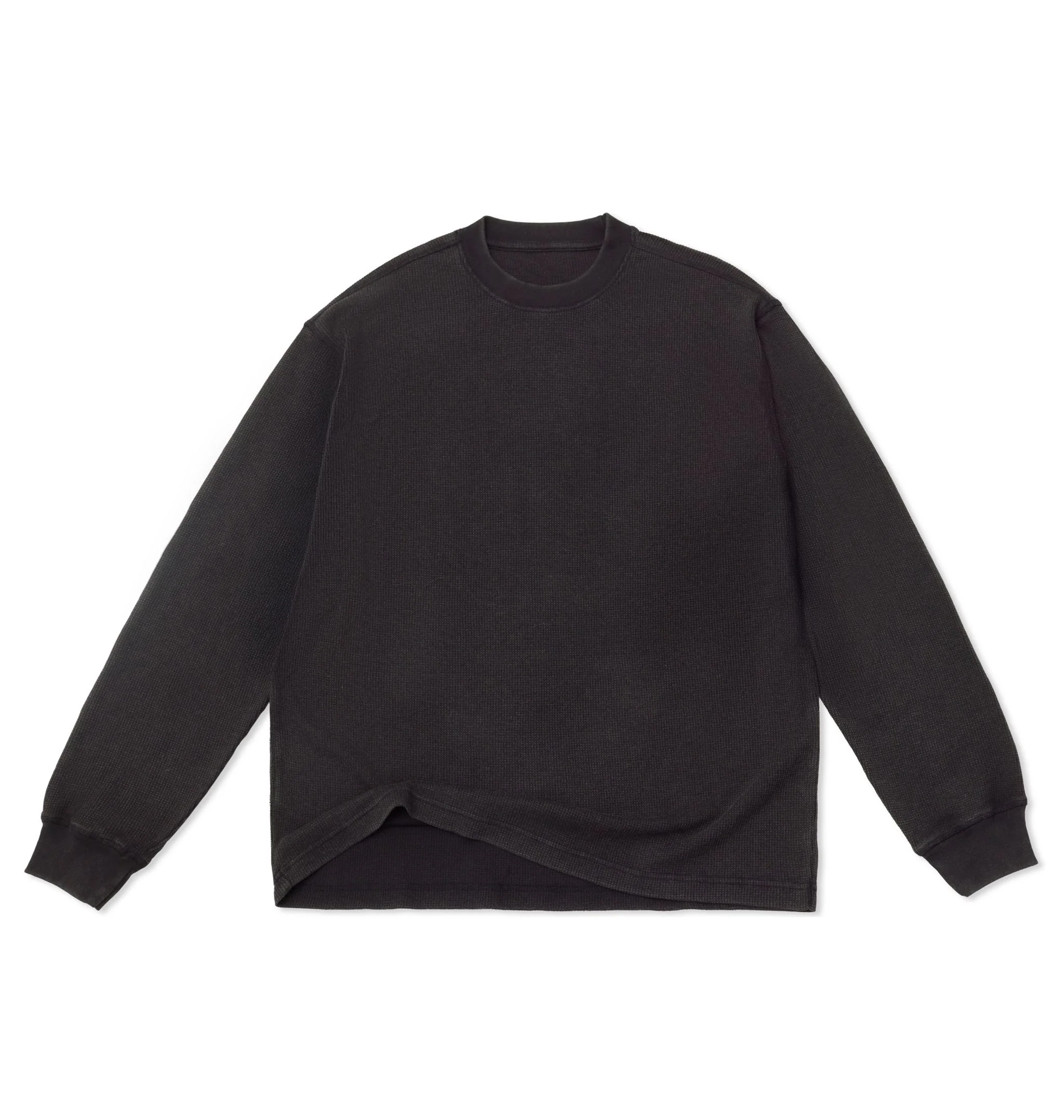 Cotton Collective Waffle L/S Tee 7oz | Limo Black Factory 1 Direct